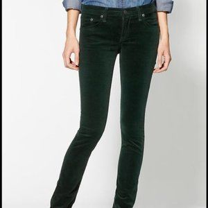 rag and bone high rise skinny green corduroys